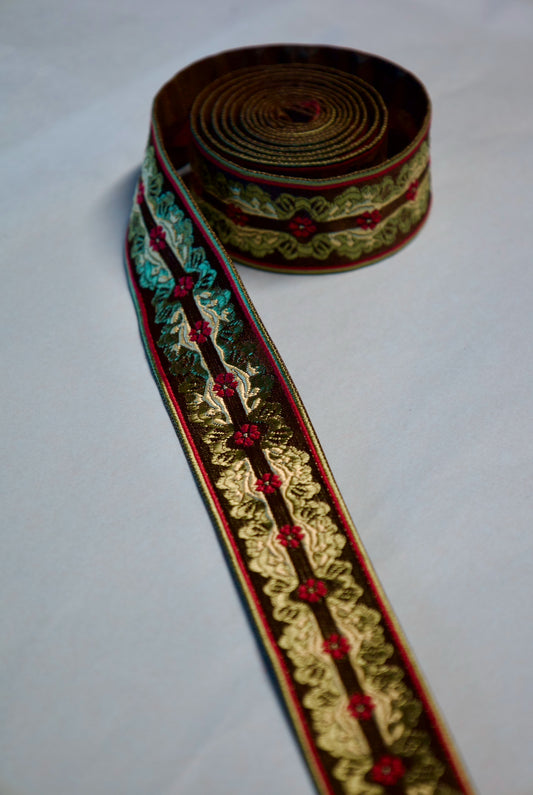 Jacquardbånd 30 mm Brun/Gull