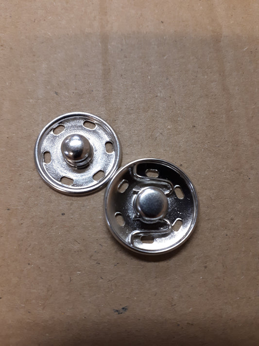 Trykknapp 21 mm sølv - 1 stk