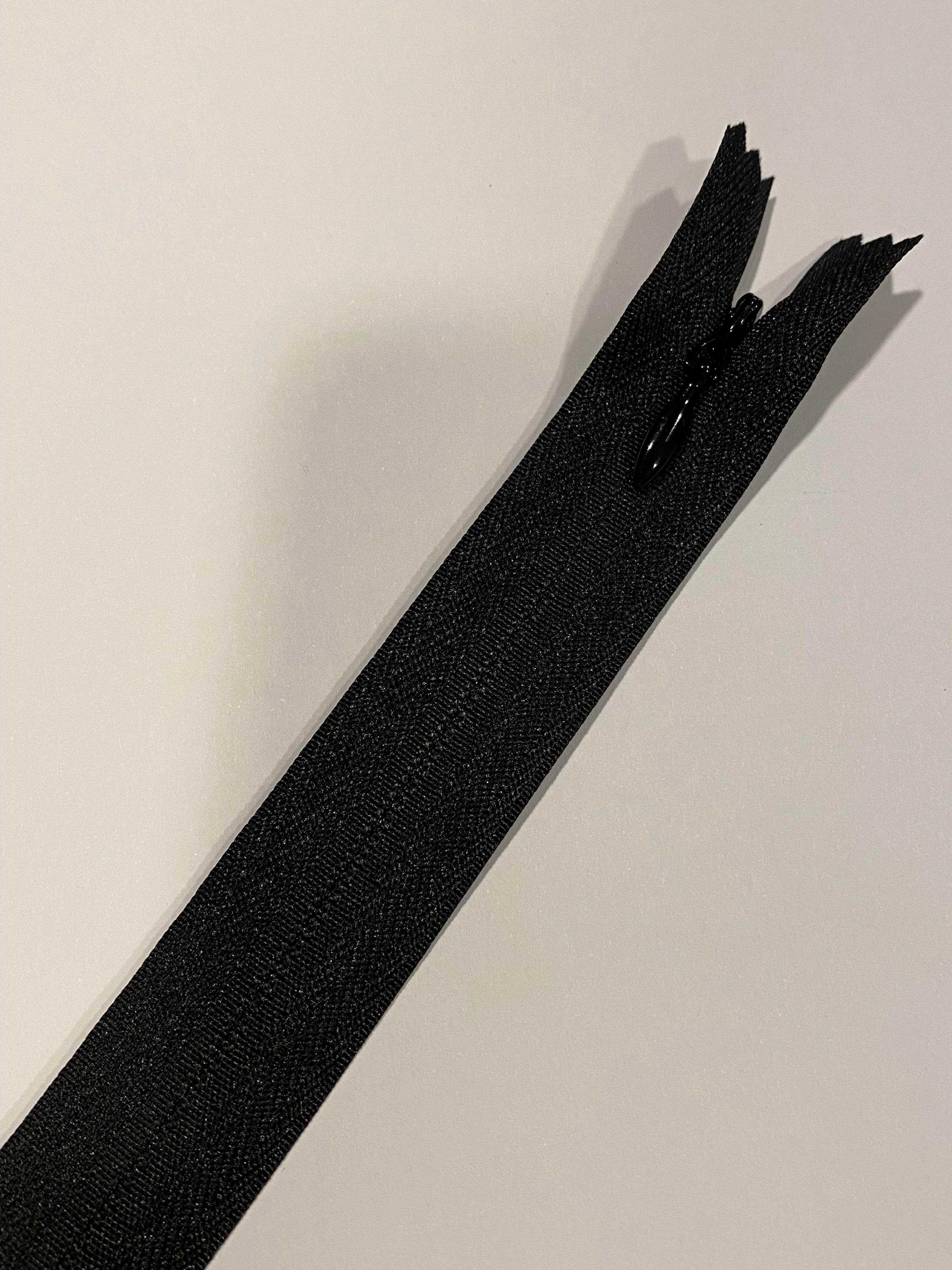 Glidelås skjult 25 cm - 000 Sort