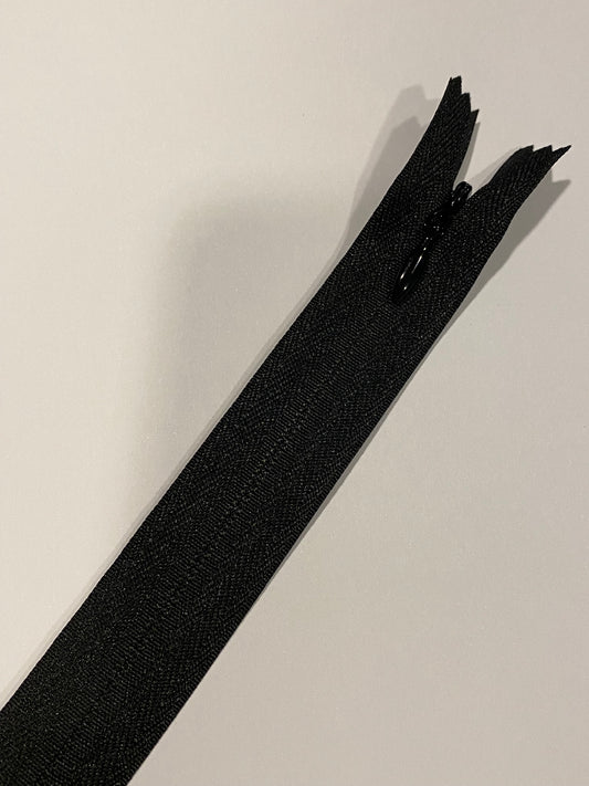 Glidelås skjult 25 cm - 000 Sort