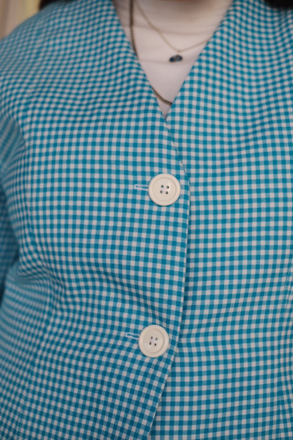 Cæmper som blazer med blå ruter