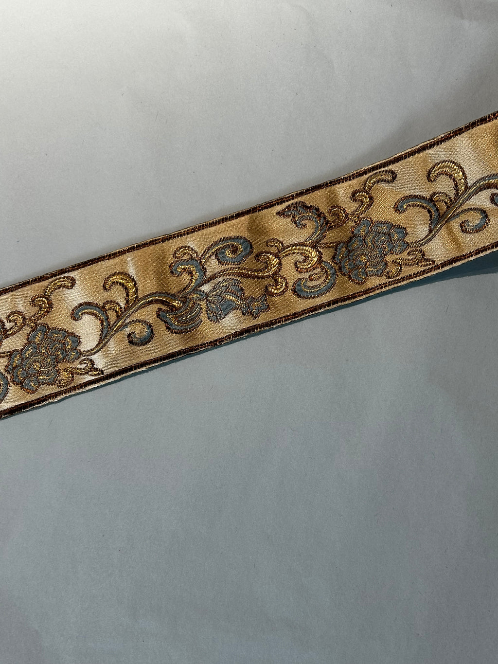 Jacquardbånd 60 mm Beige/Blå