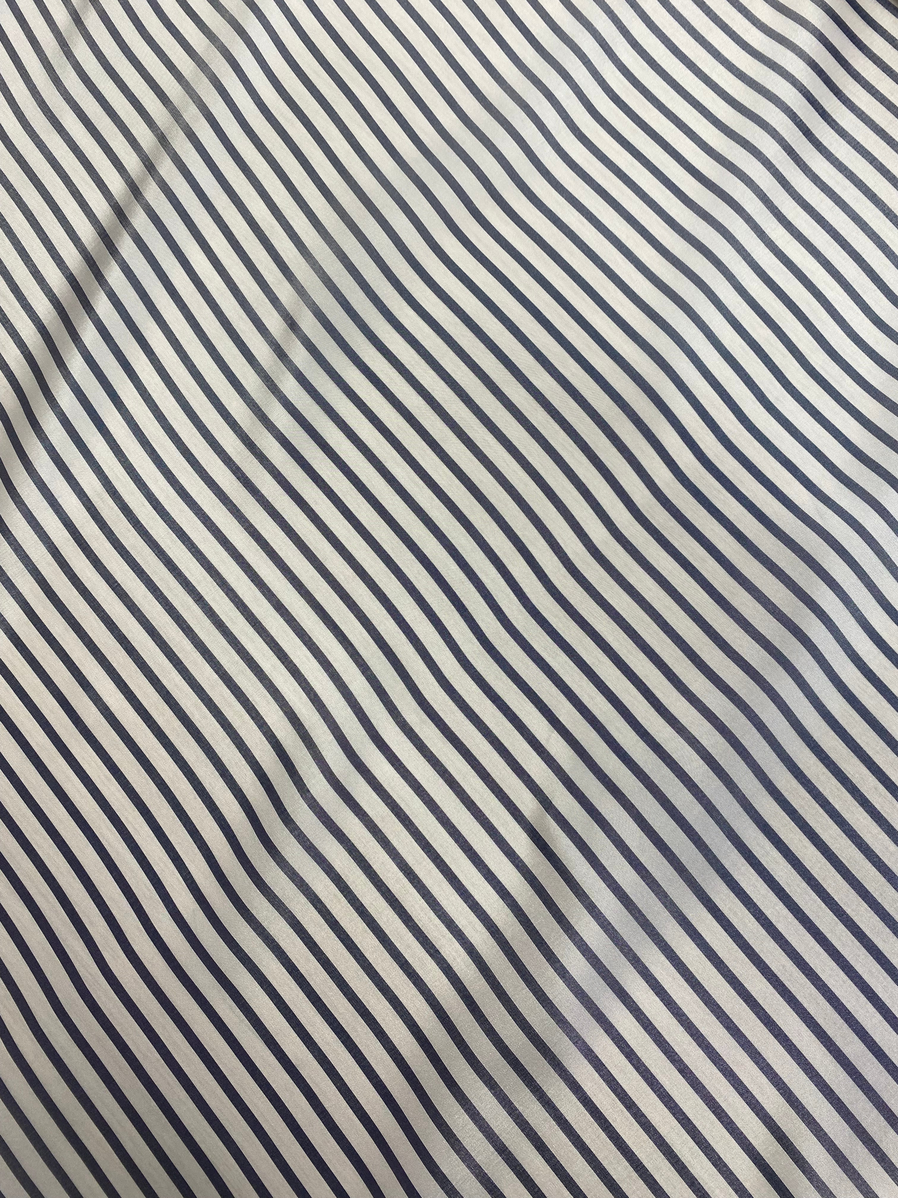 Fôr - Striper blå og hvit Viskose