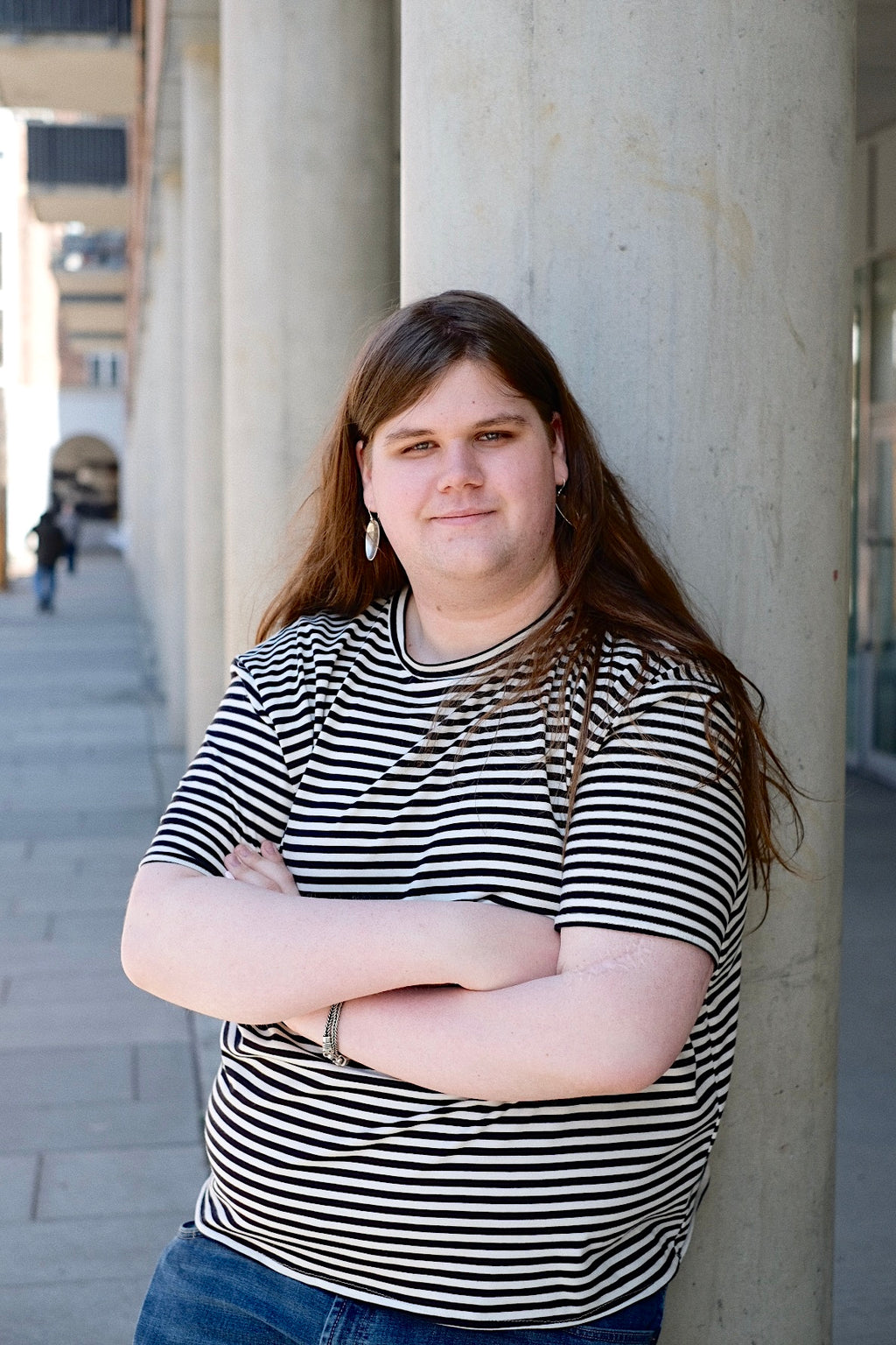 Hvit/Svart stripet jersey