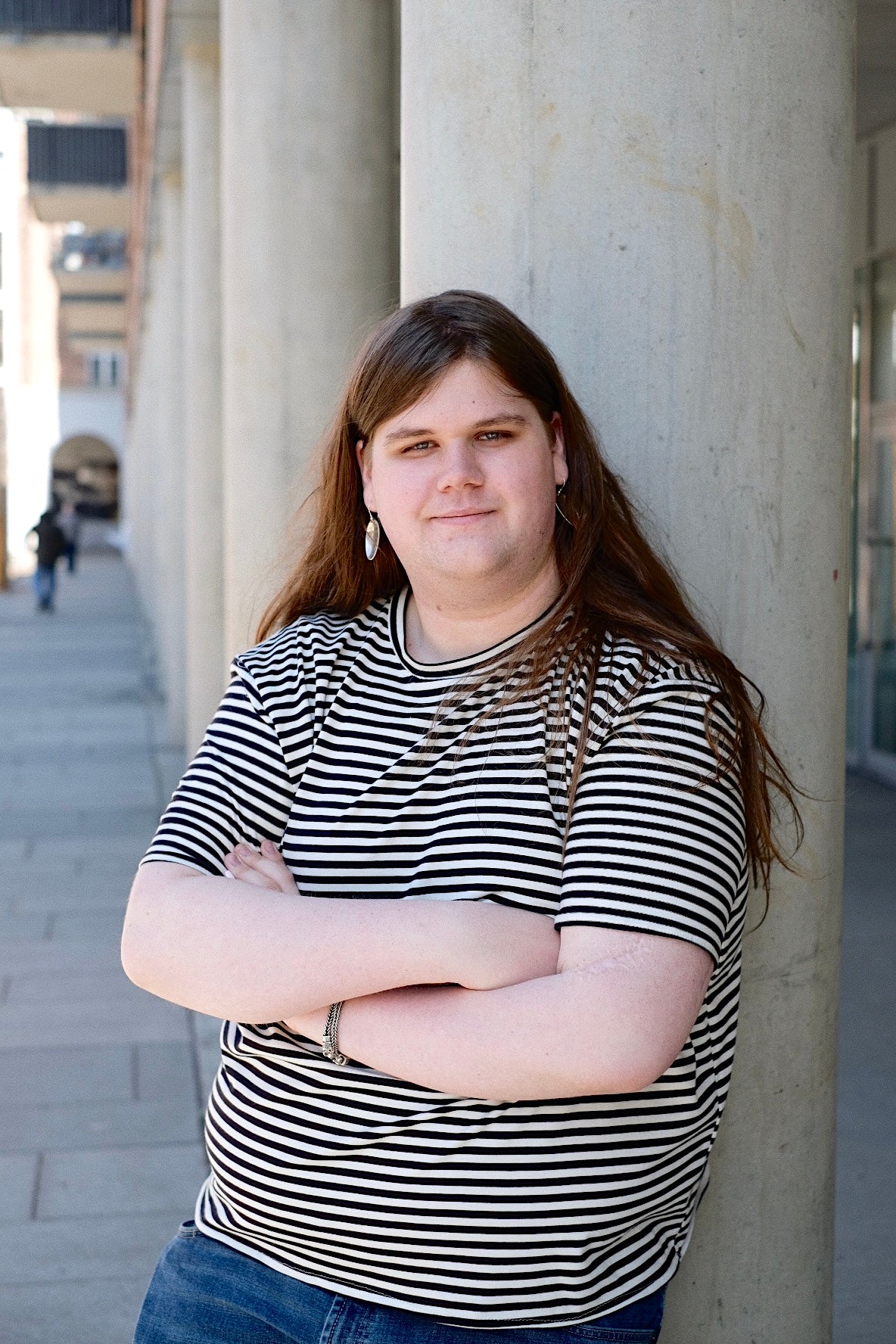 Hvit/Svart stripet jersey