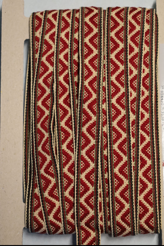 Ullbånd, Aker, 20 mm Rød