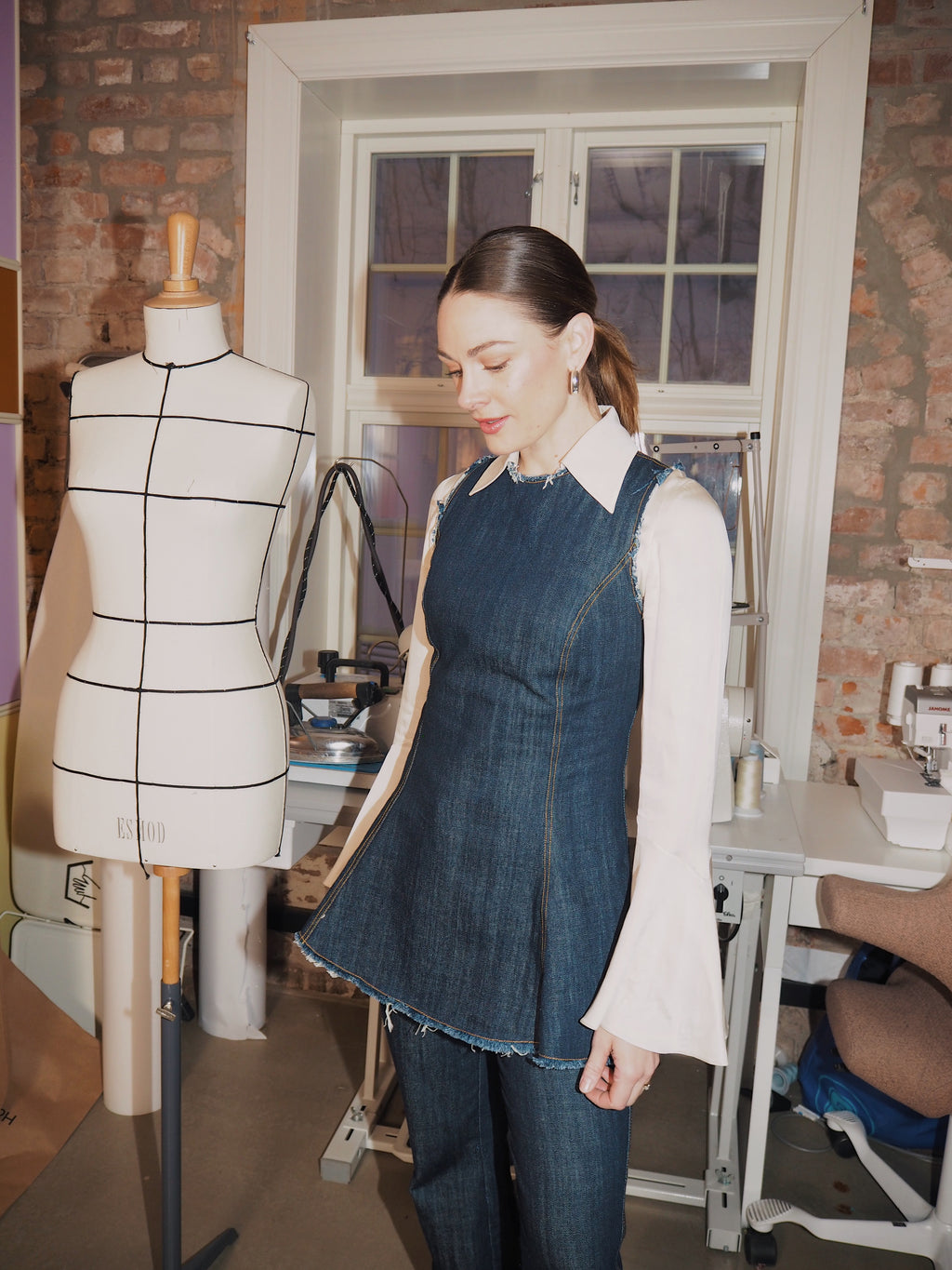 Kort Dressing med rund hals