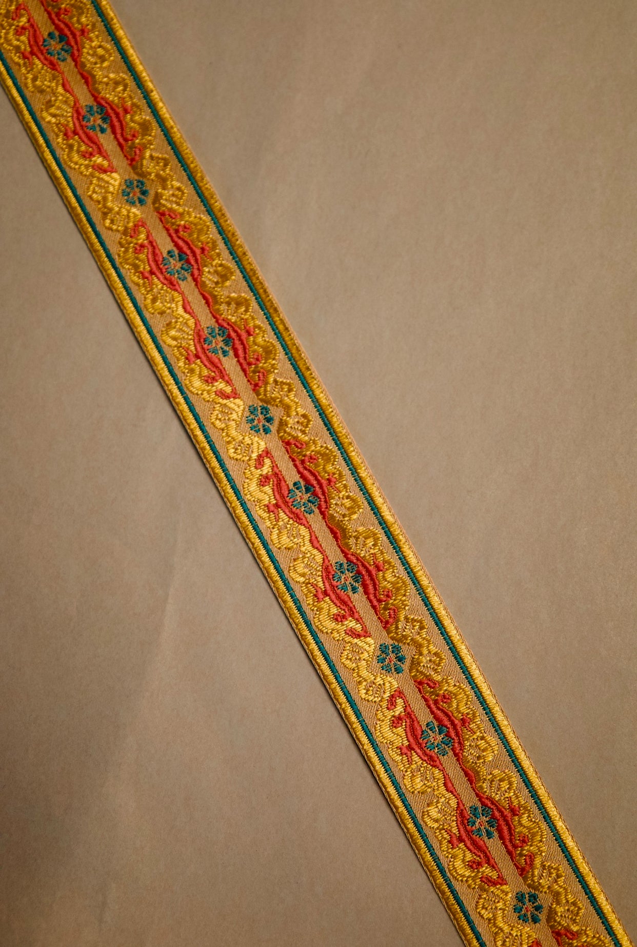 Jacquardbånd 30 mm Beige/Rosa