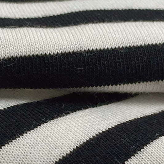 Body mønster + stoff - Hvit/svart stripet jersey