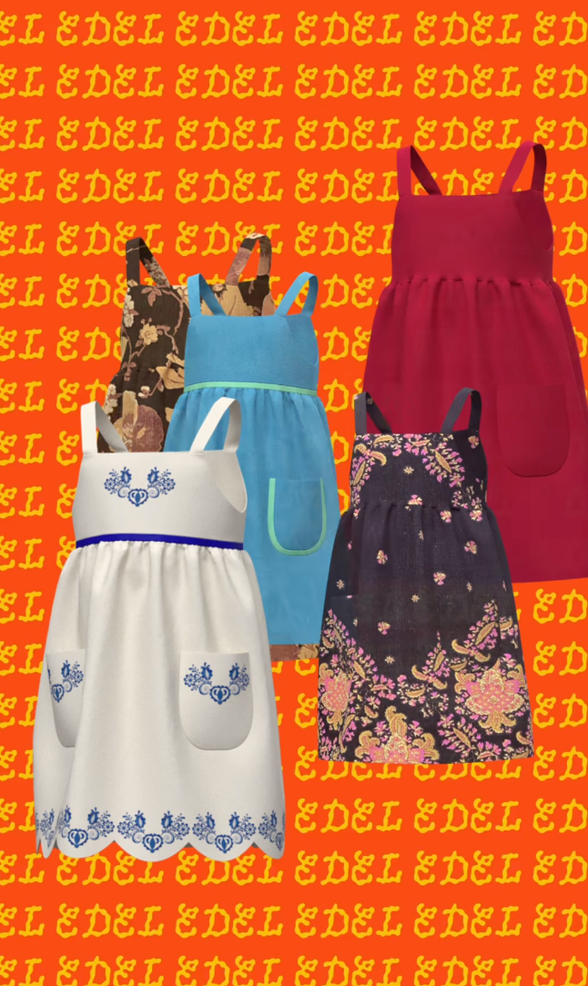 Edel barnekjole + Posy bomulls stoffpakke