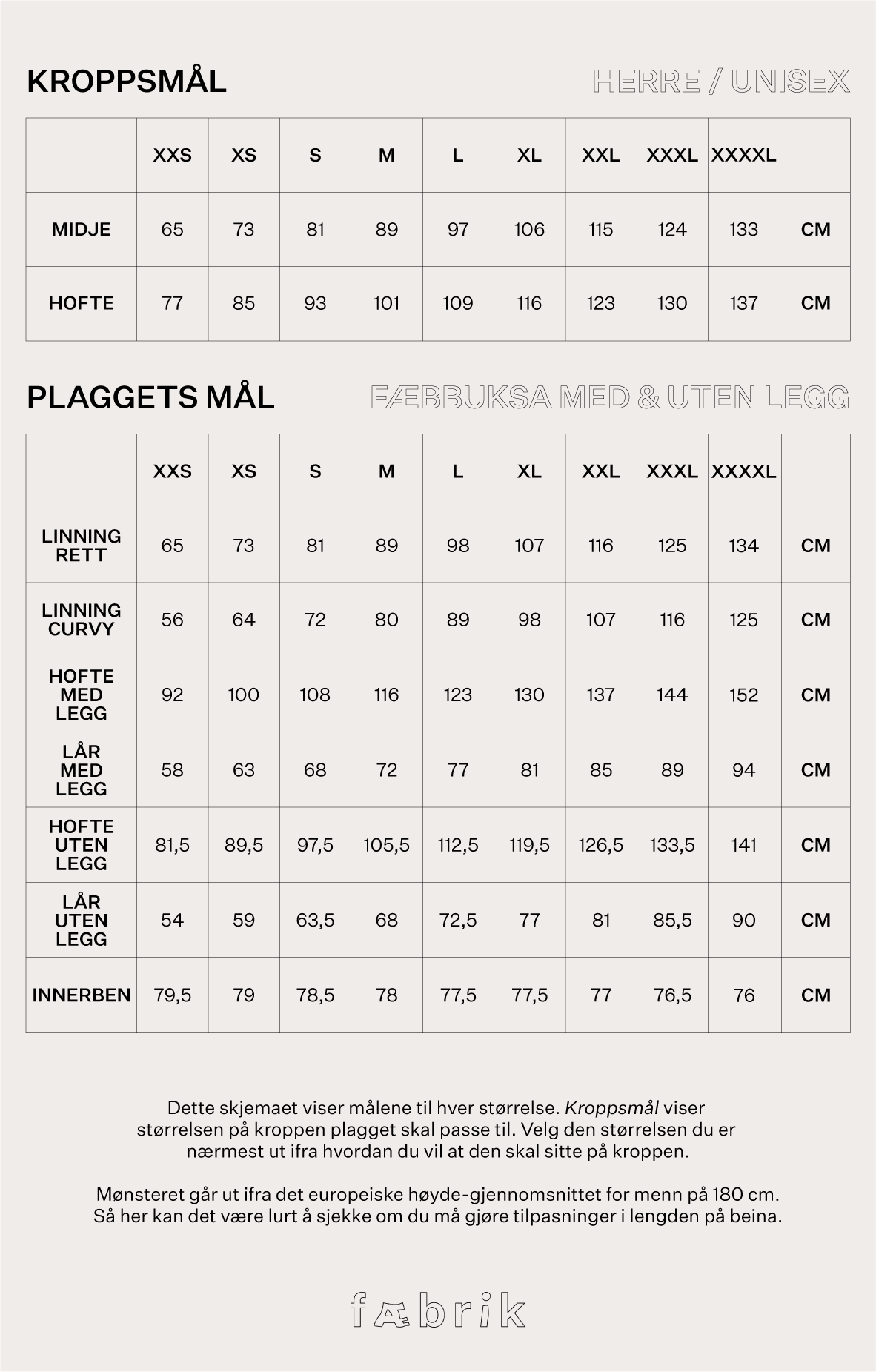 Fæbbuksa - mønster