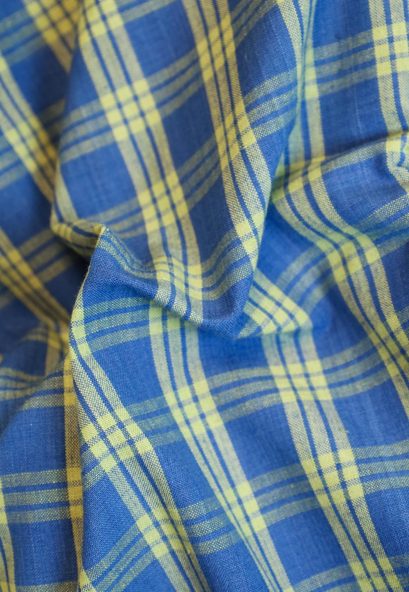 Birgitte - Rutete blå/grønn Bomull