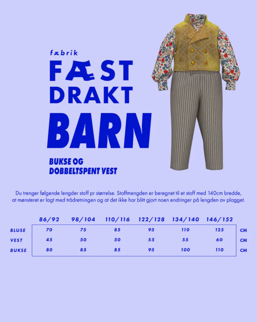 Fæstdrakt til Barn med bukse
