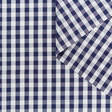 Gingham Cotton Poplin blå / hvit