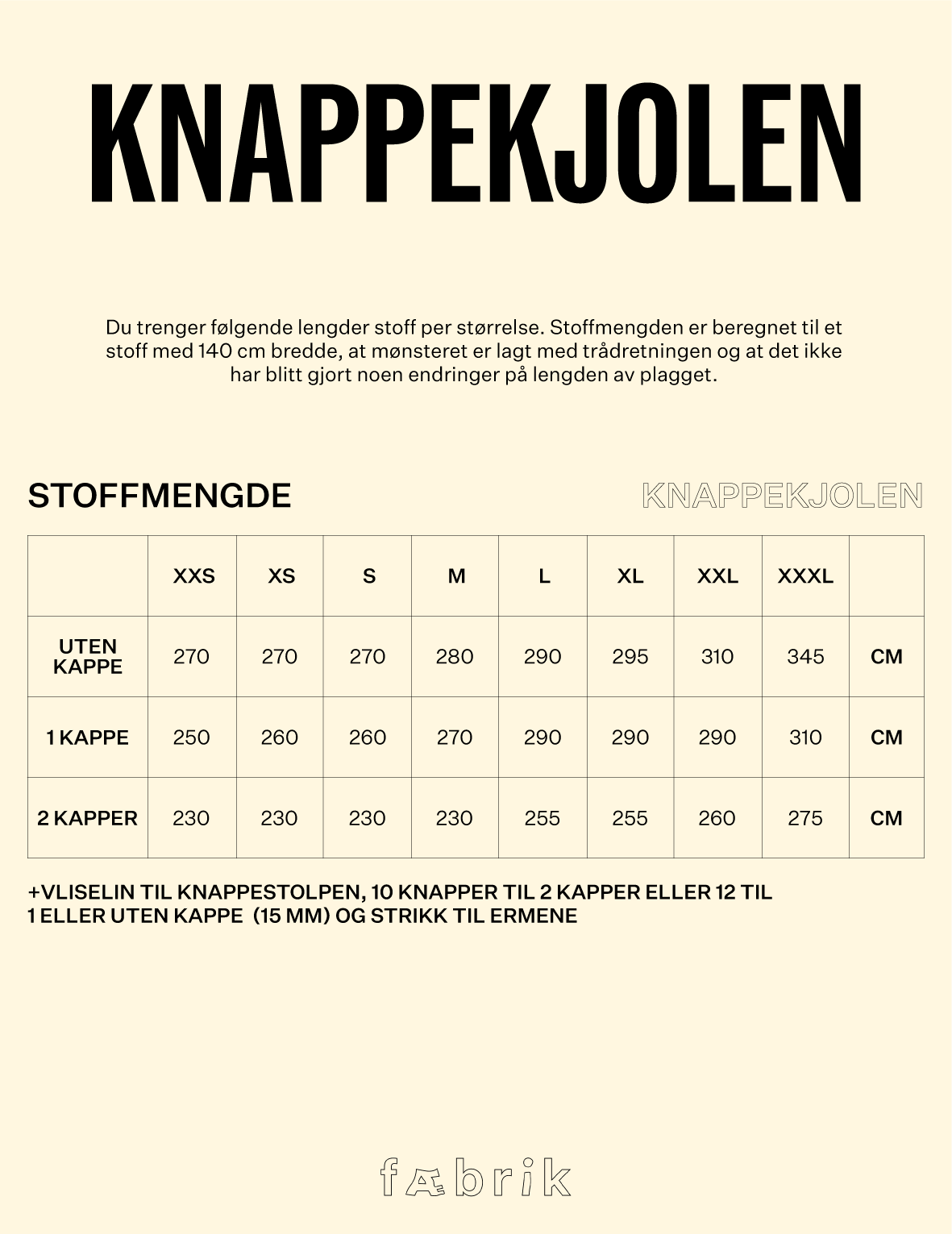 Knappekjolen - Fysisk mønster