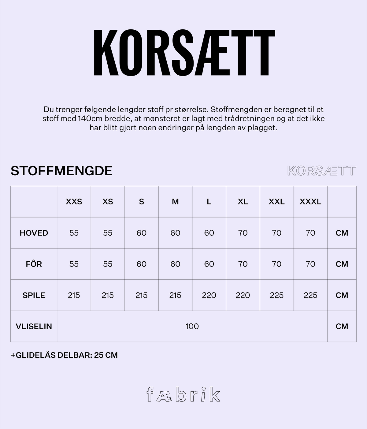 Korsætt - digitalt mønster