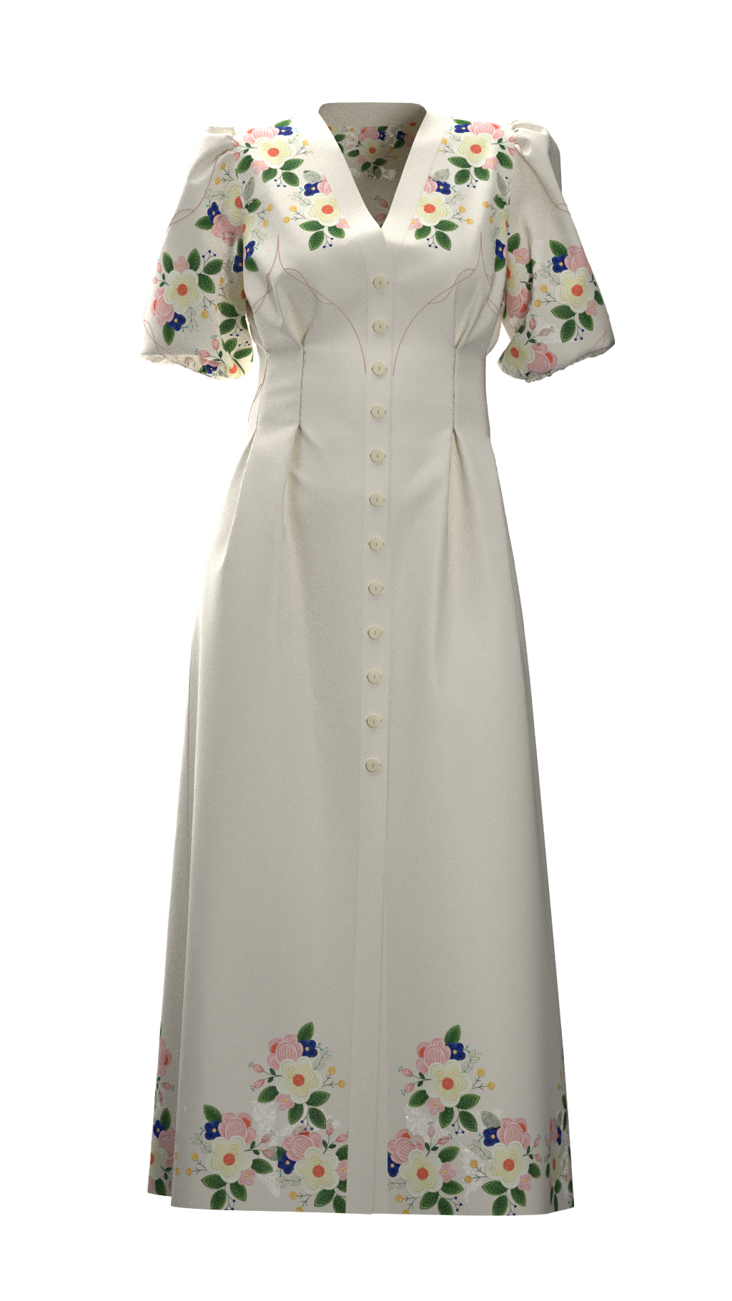 Knappekjolen uten rynkekappe