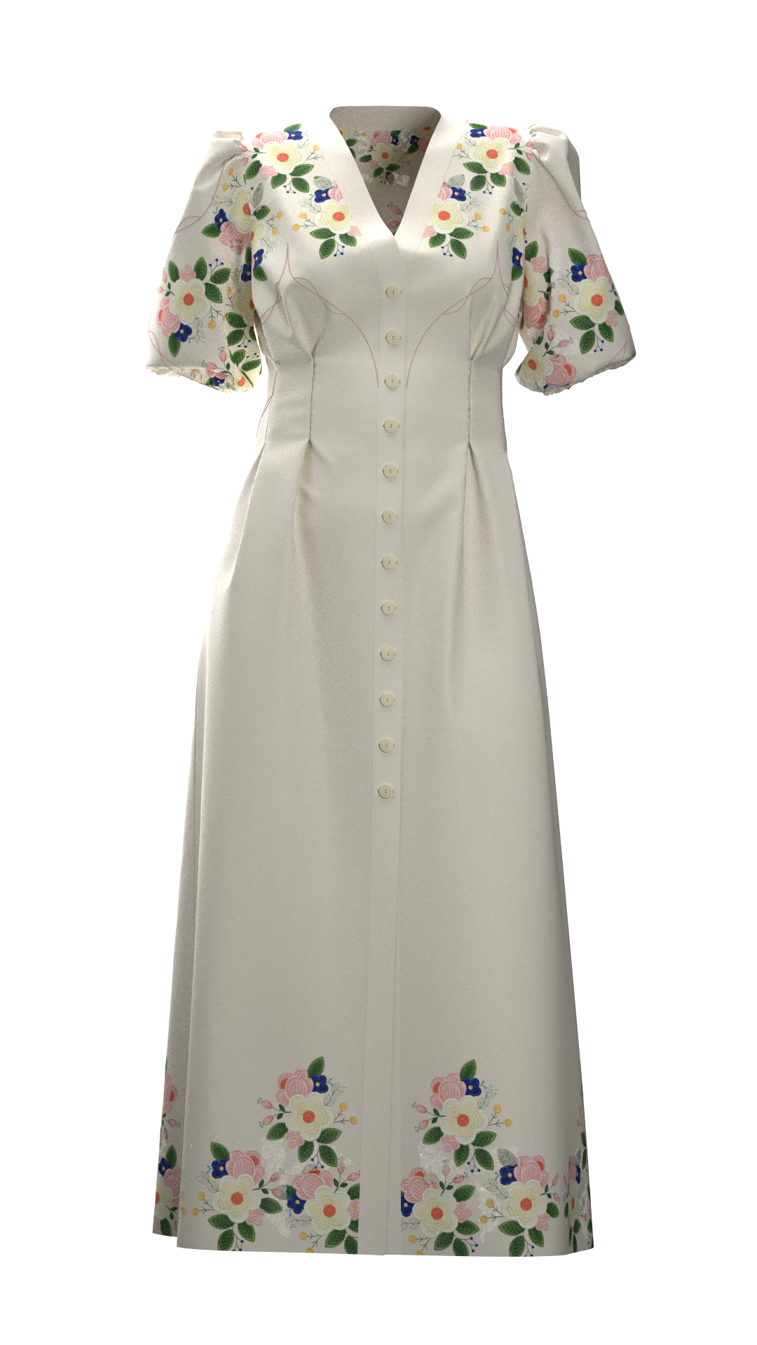 Knappekjolen uten rynkekappe