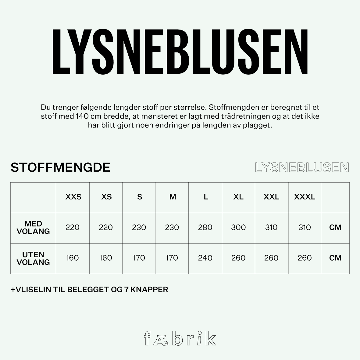 Lysneblusen mønster + Poplin lys blå