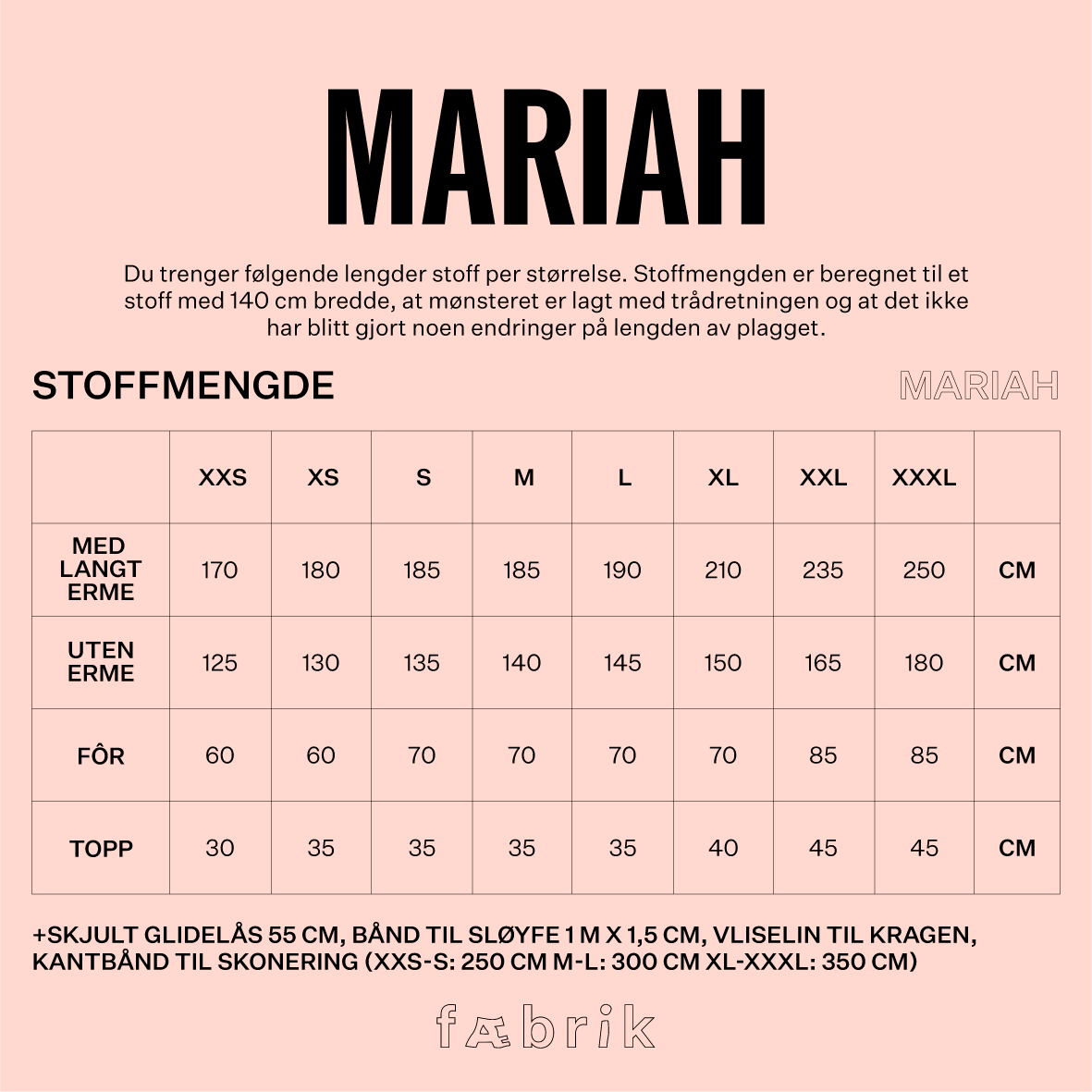 MARIAH mønster + Poplin Lys Blå