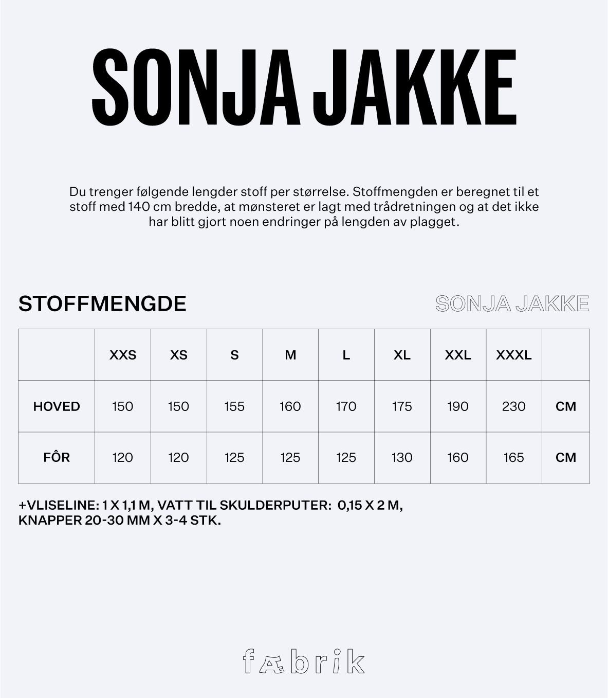 Sonja Jakke - Fysisk mønster