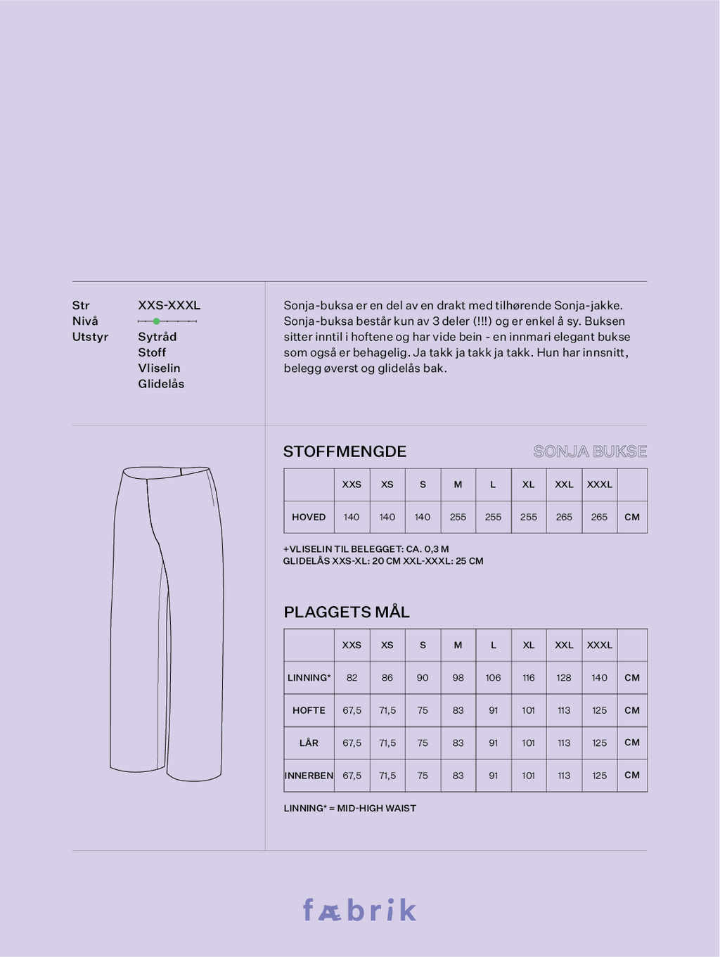 Sonja Bukse - Fysisk mønster