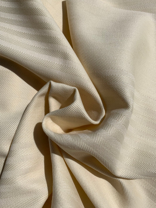 Beige / gule striper ull fra Krivi