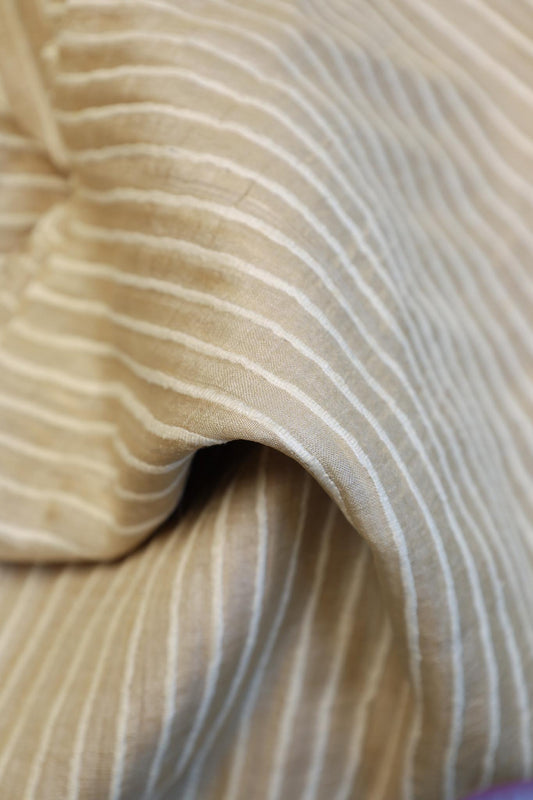 Sandra - Beige Stripet Silke