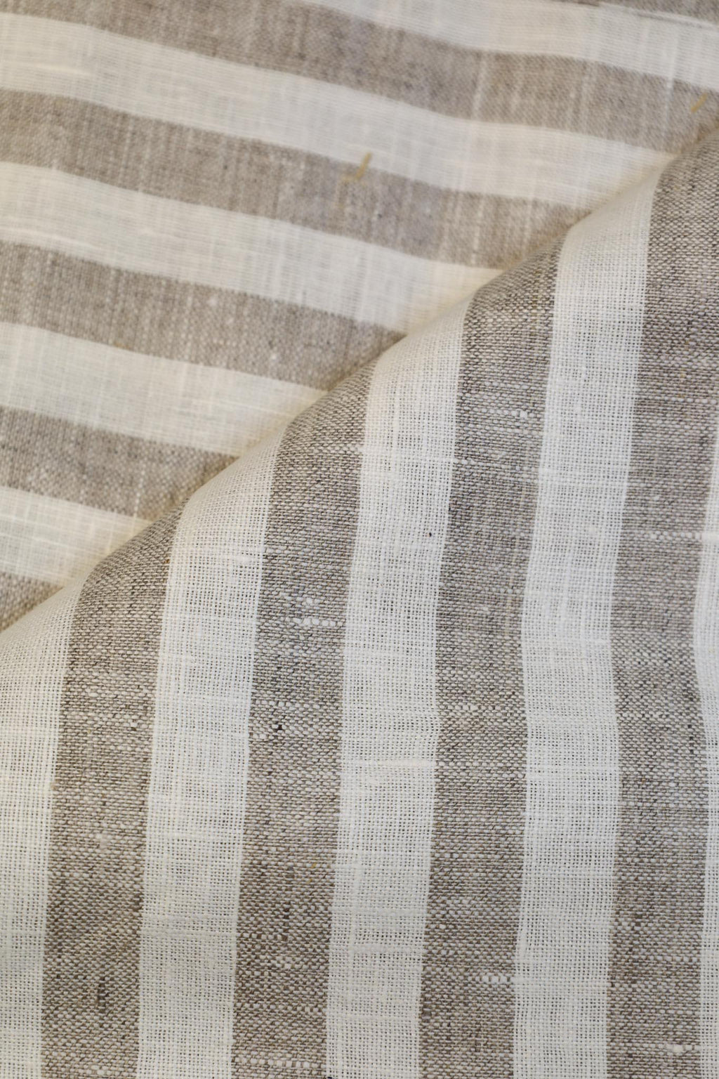 Sandra Hvit/Beige Stripet Lin