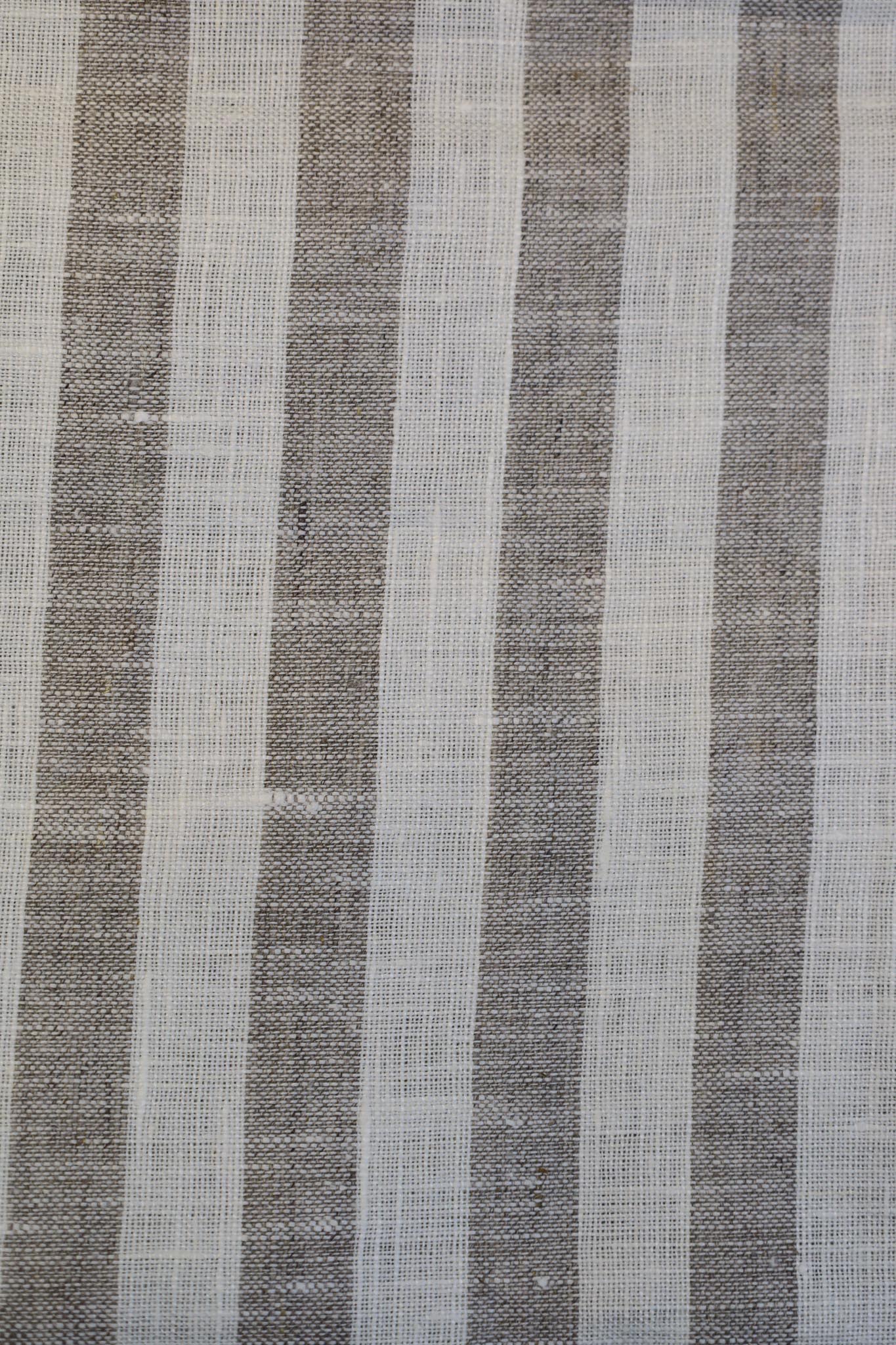 Sandra Hvit/Beige Stripet Lin