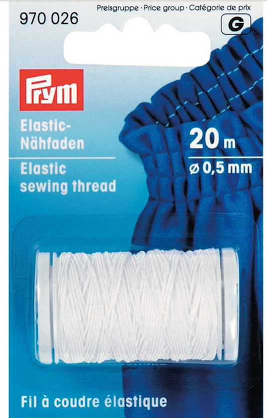 Elastisk sytråd hvit