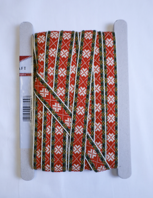 Ullbånd Haugtussa Rød med grønn