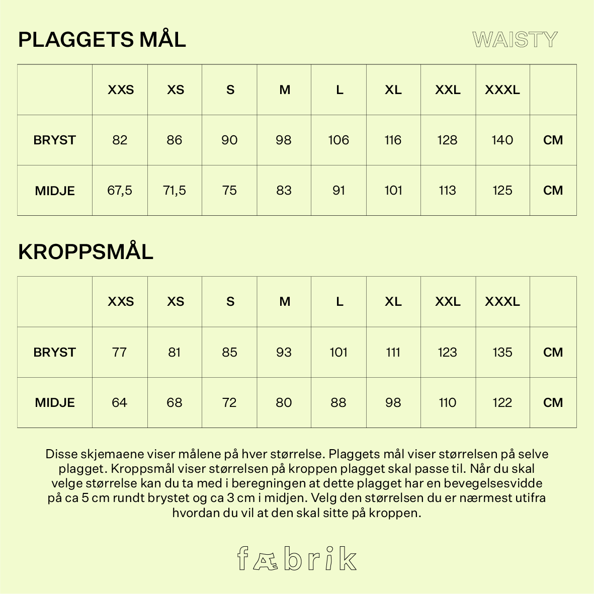 Waisty - Fysisk Mønster