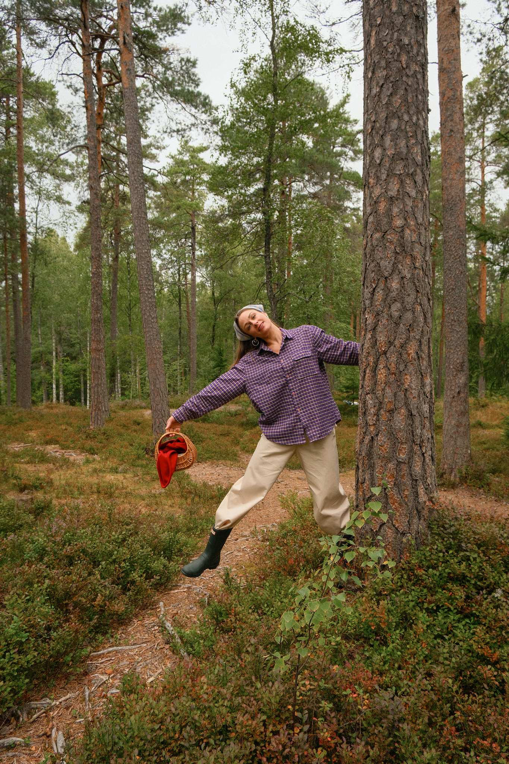 Fæbskjorta unisex sypakke - Mørk lilla flanell