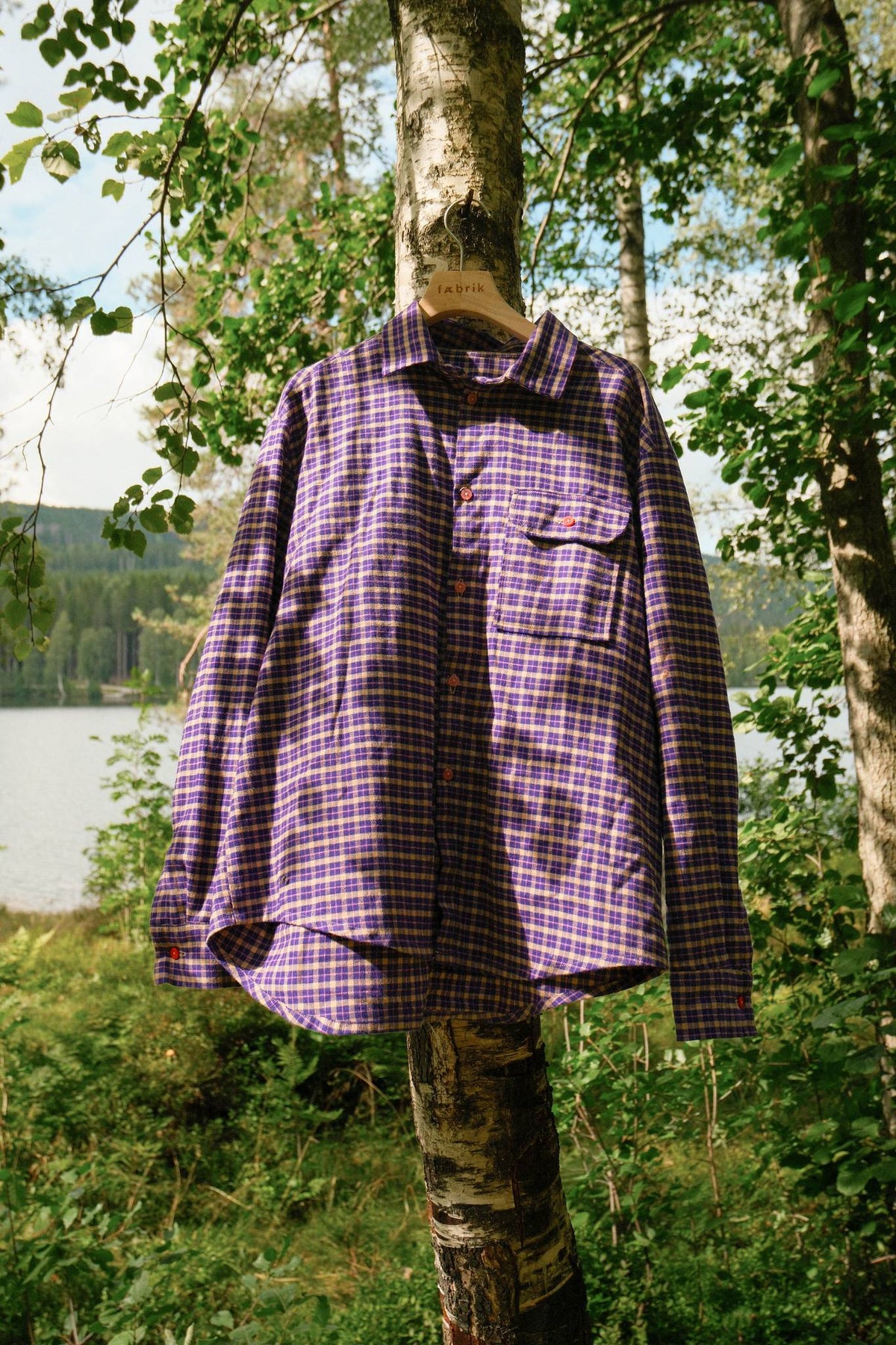 Fæbskjorta unisex sypakke - Mørk lilla flanell
