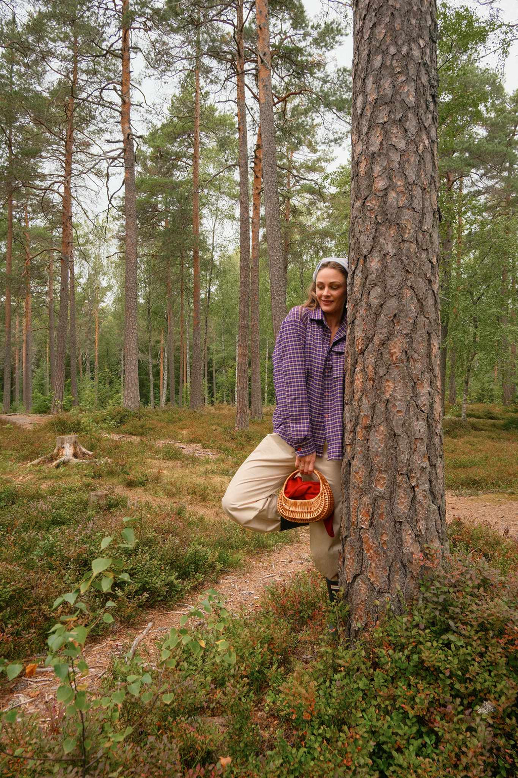 Fæbskjorta unisex sypakke - Mørk lilla flanell