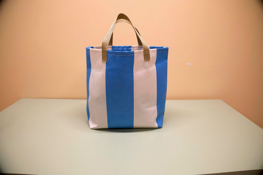 Markisebag liten, Blå og hvit striper