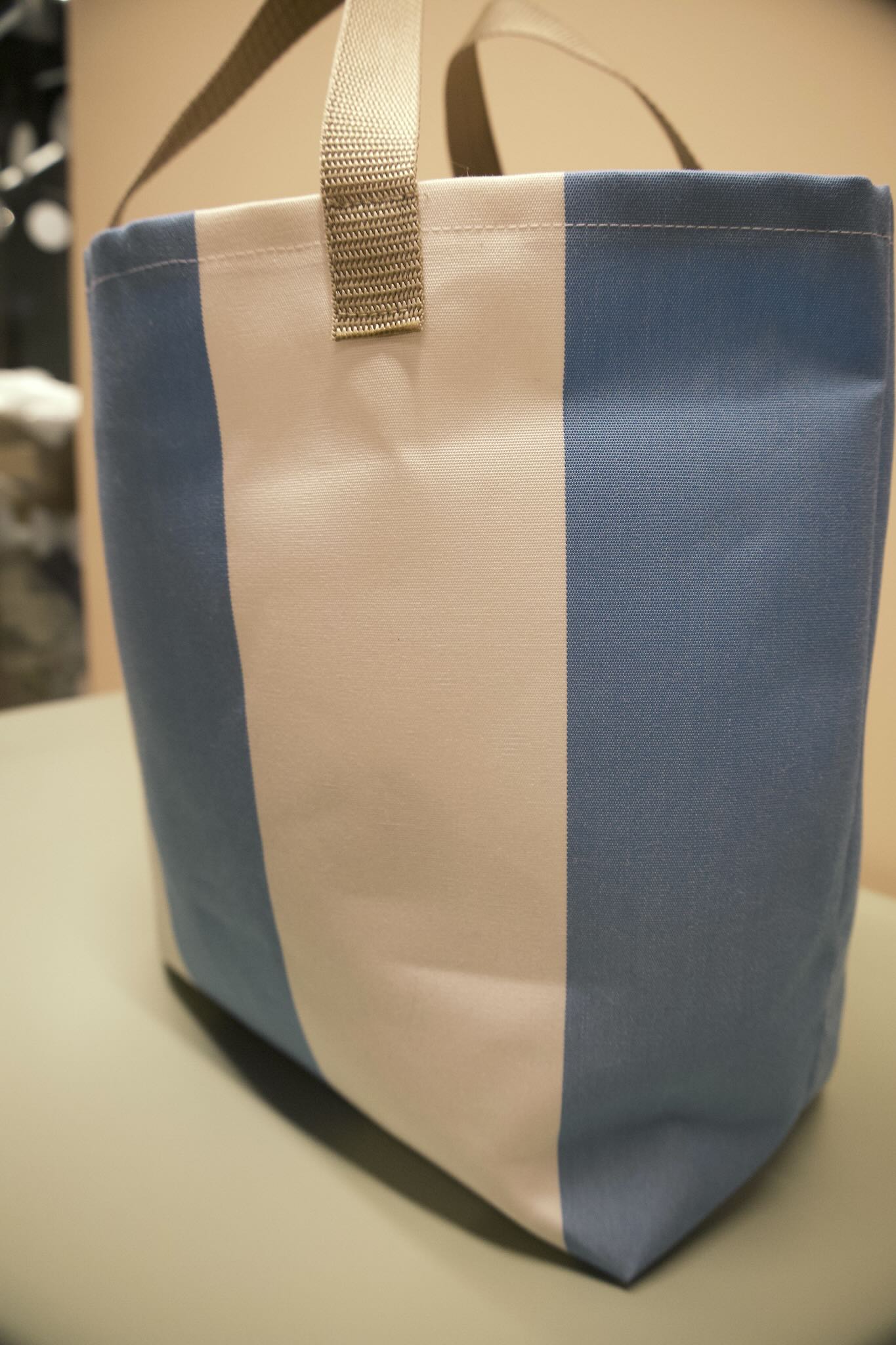 Markisebag liten, Blå og hvit striper