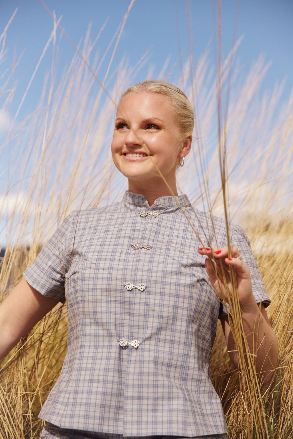 Petra Ruter Blågrå Poplin