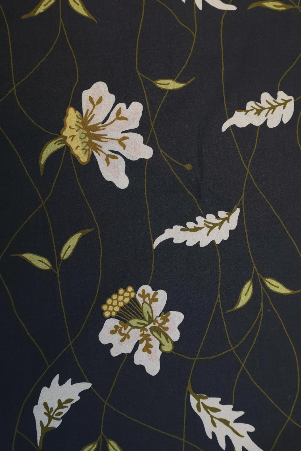 byTimo - 765 Mørk Blå Poplin store blomster