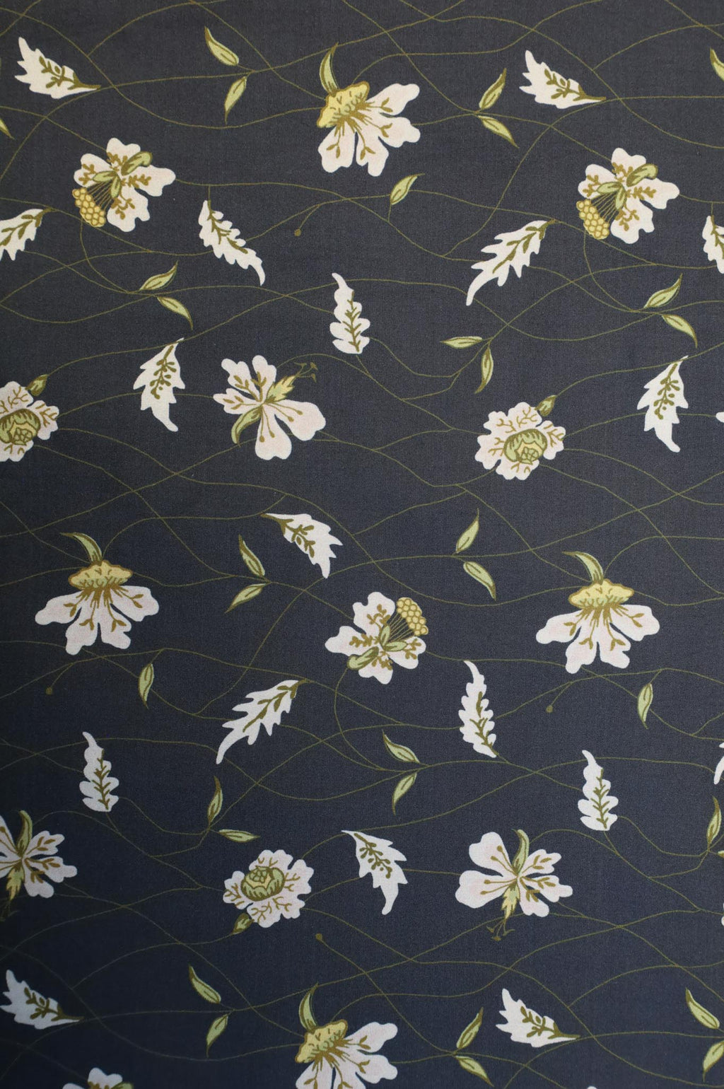 byTimo - 764 Mørk Blå Poplin små blomster