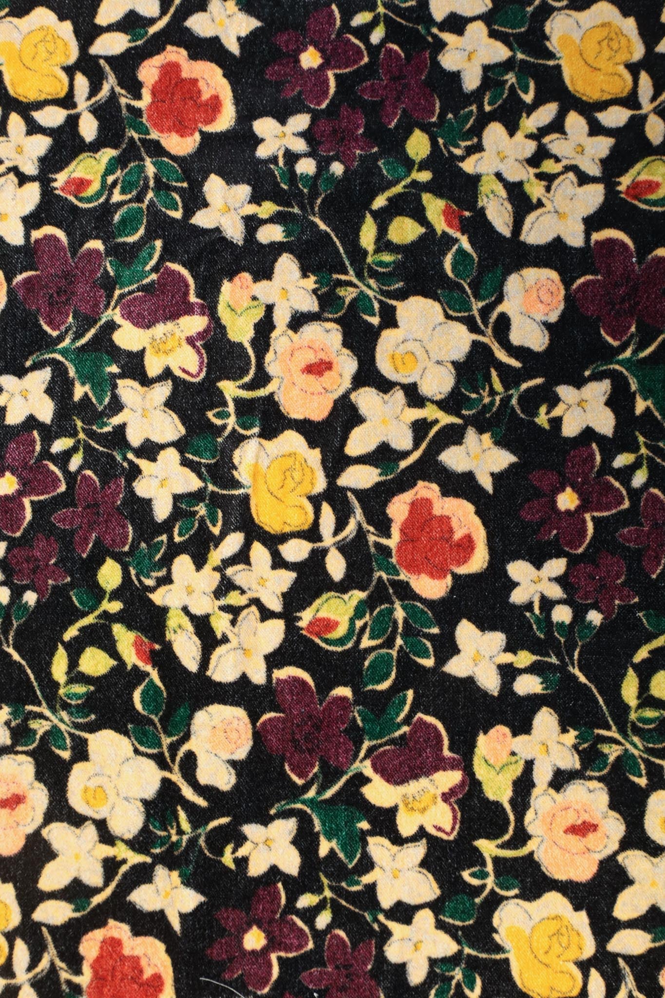 byTimo - Sort Blomstrete Fløyel