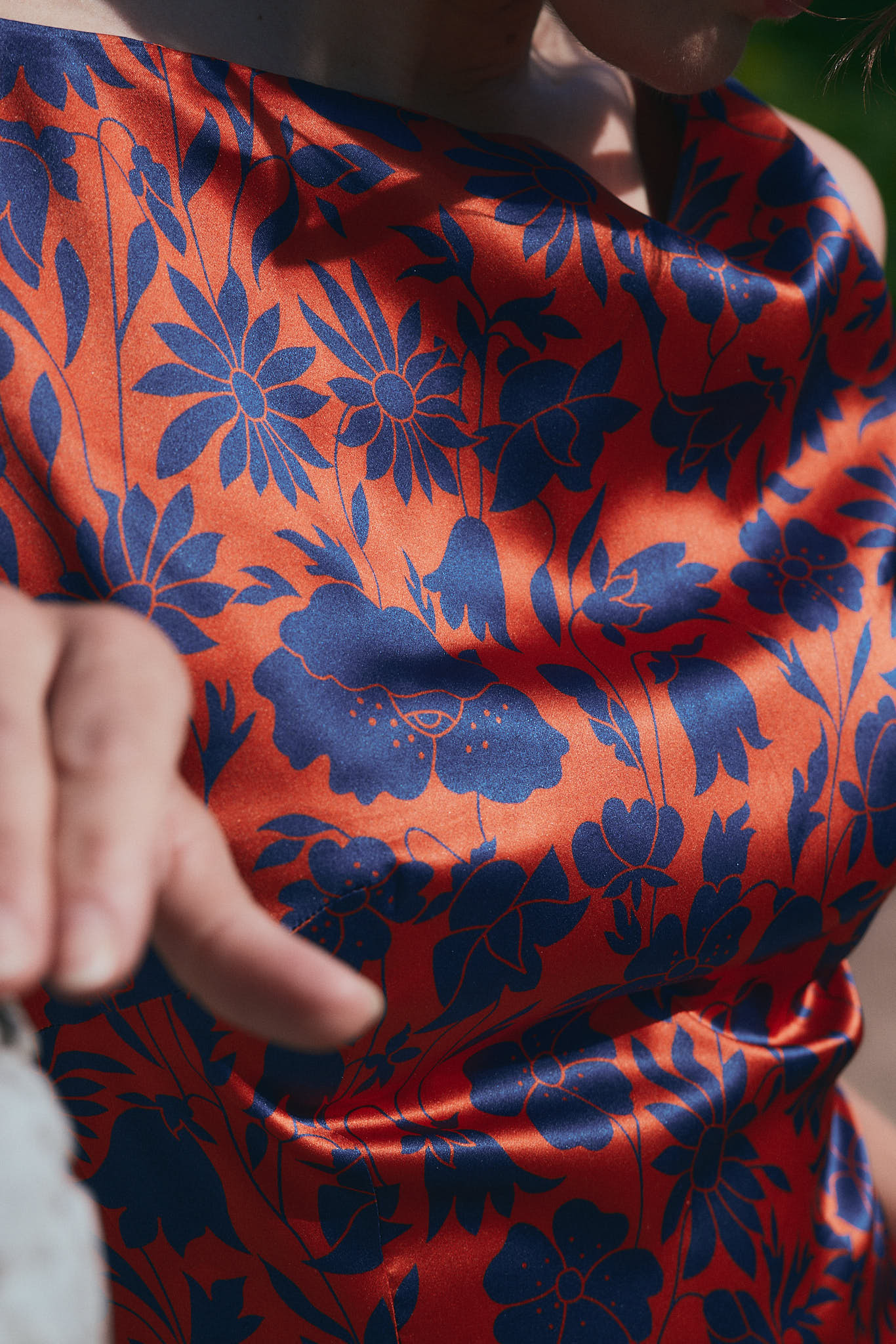 Liberty Fabrics - Poppy Dawn rustrød Silke