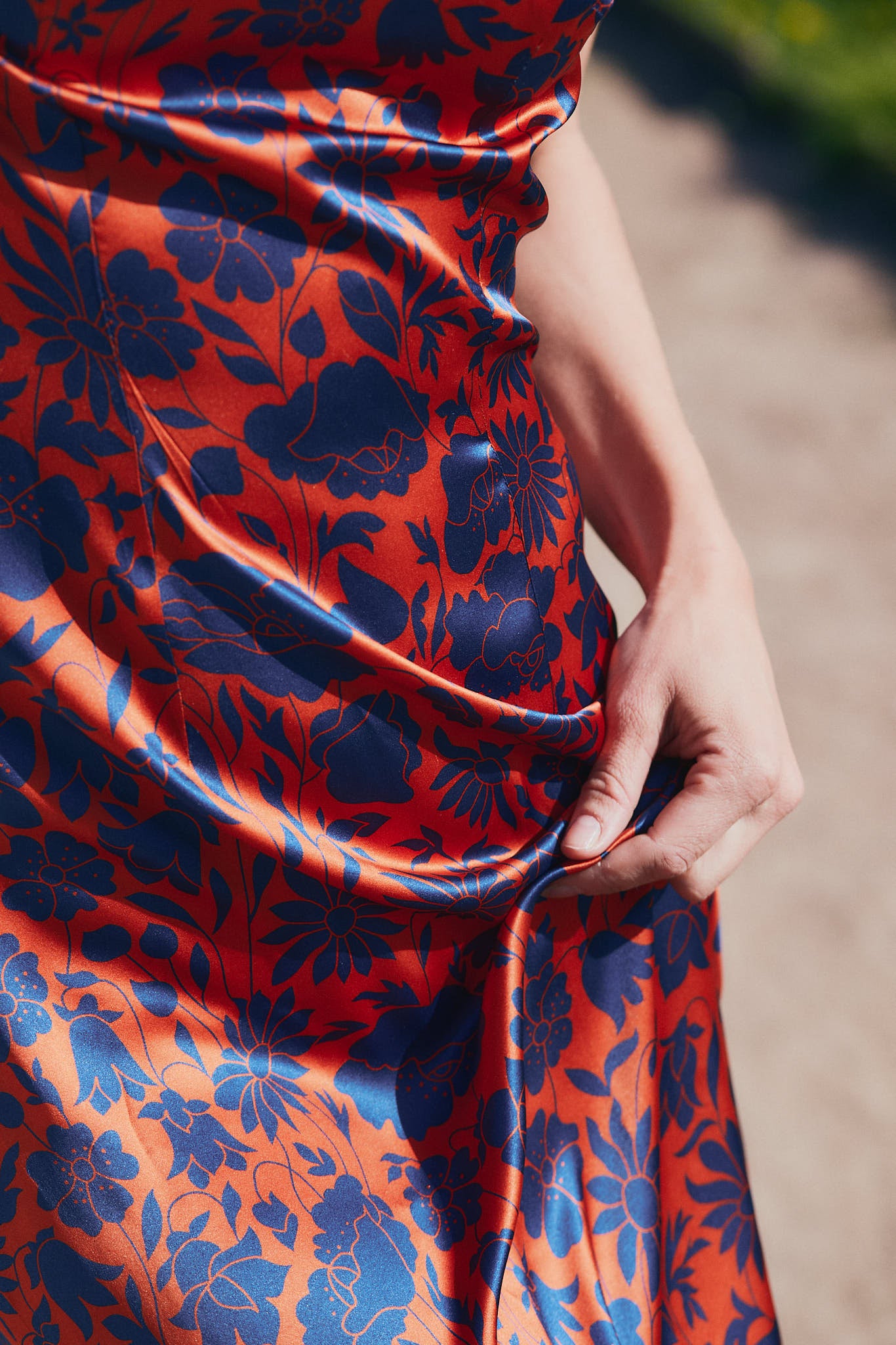 Liberty Fabrics - Poppy Dawn rustrød Silke