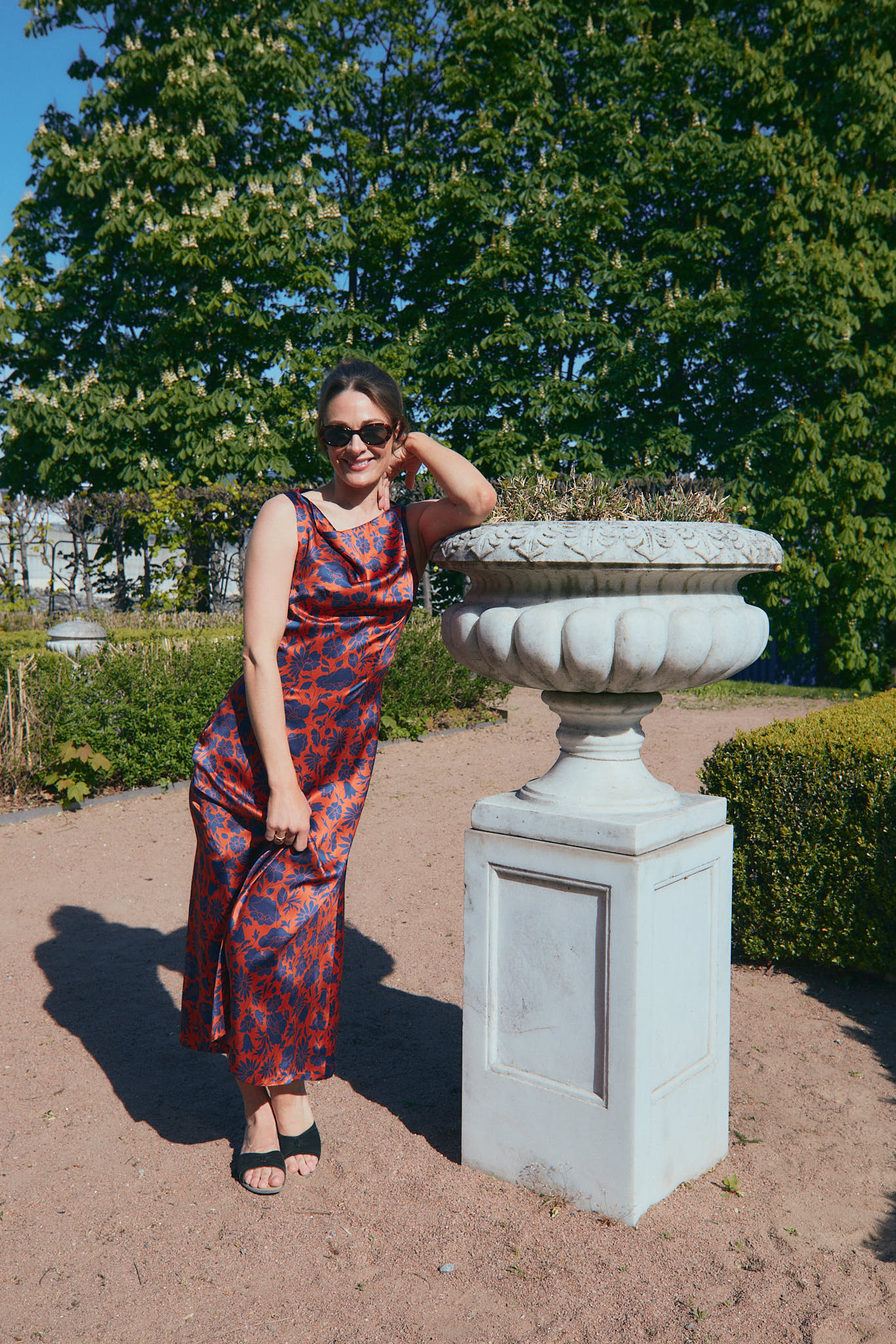 Liberty Fabrics - Poppy Dawn rustrød Silke