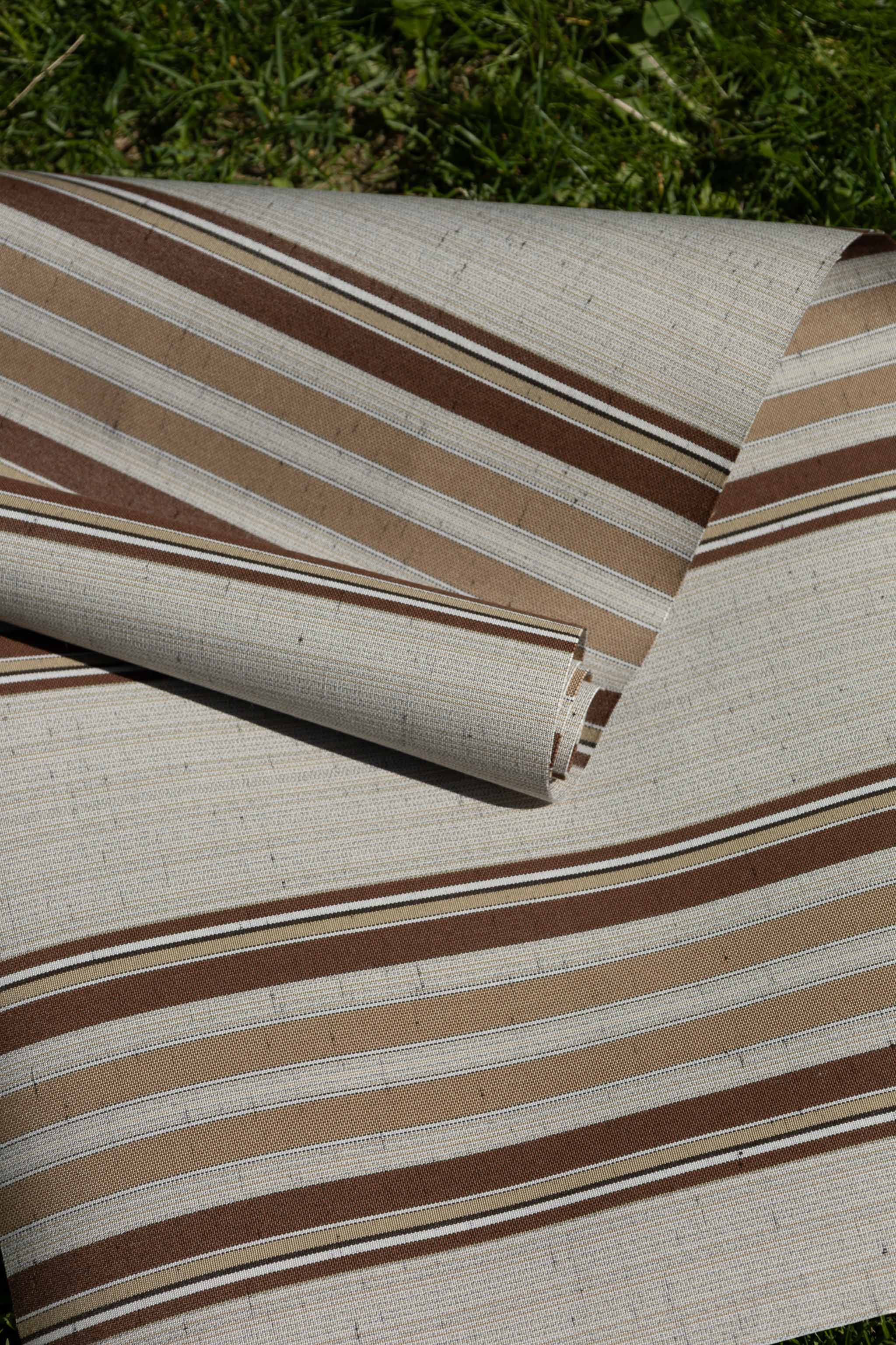 Utendørsstoff vannavv. - Spettet m/brune striper