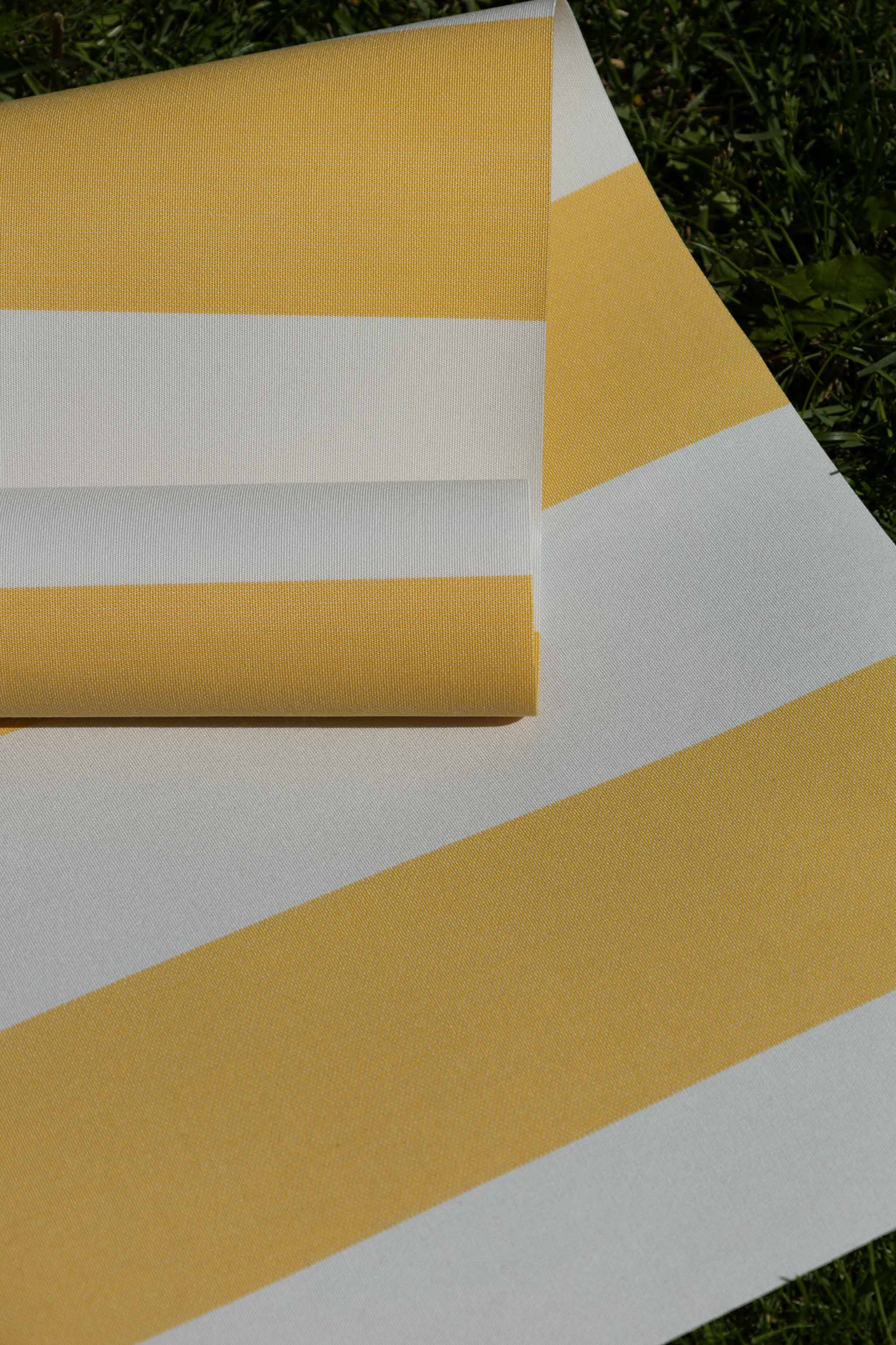 Utendørsstoff vannavv. - Gul og hvit