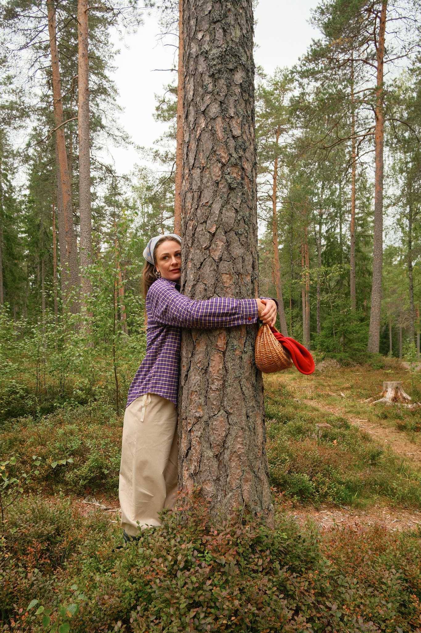 Bjørn Flanell - Rutet Mørk lilla
