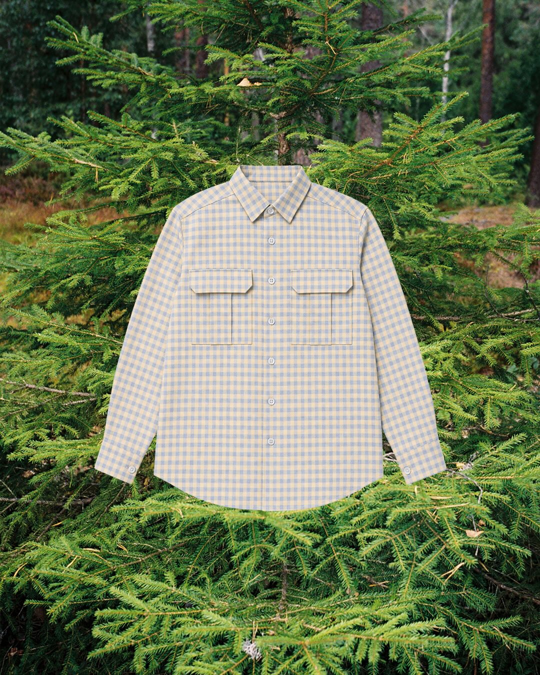 Fæbskjorta unisex sypakke - Flanell rutet blå str. XXL-XXXL