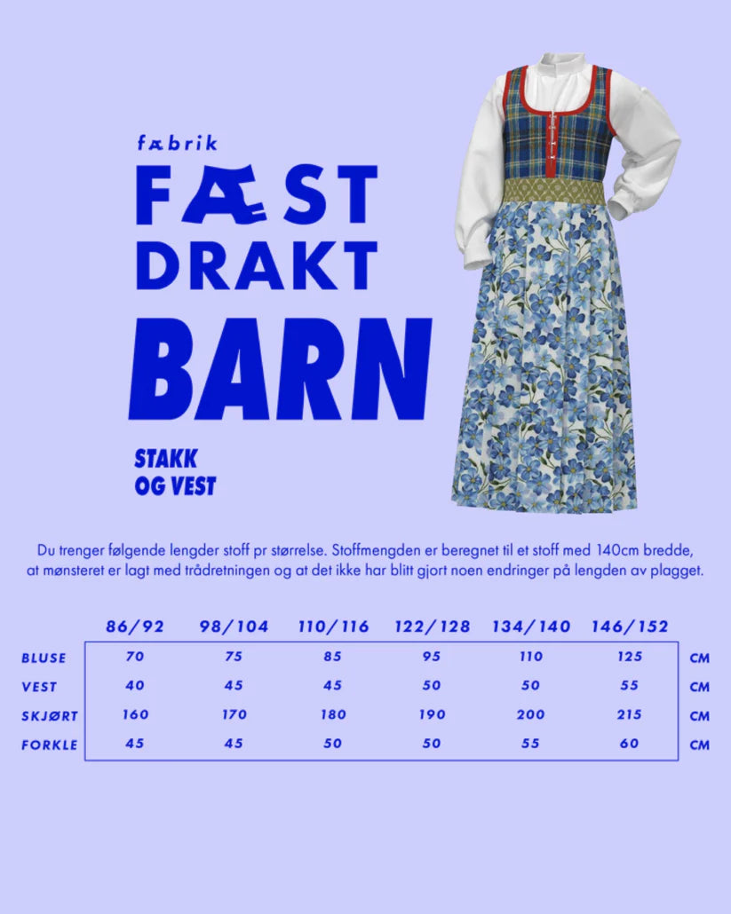 Fæstdrakt til Barn med skjørt